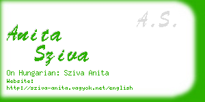 anita sziva business card